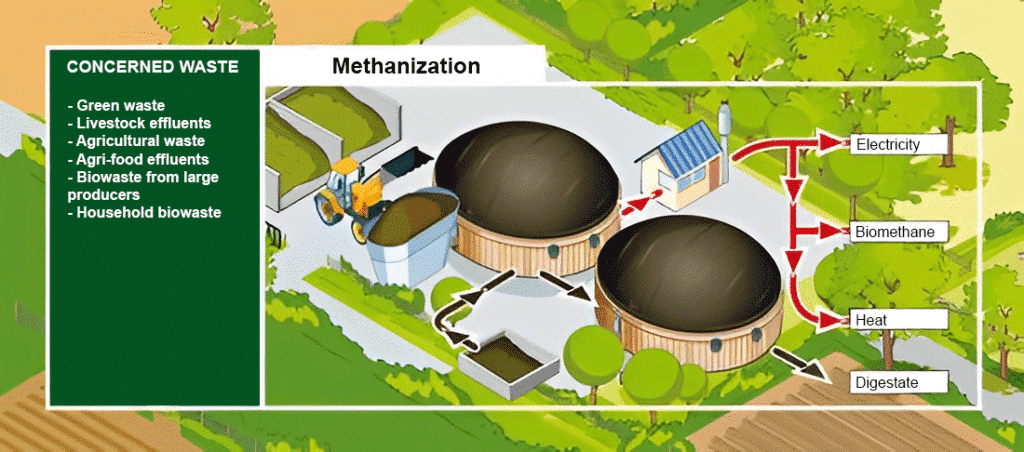 Biowaste methanization system