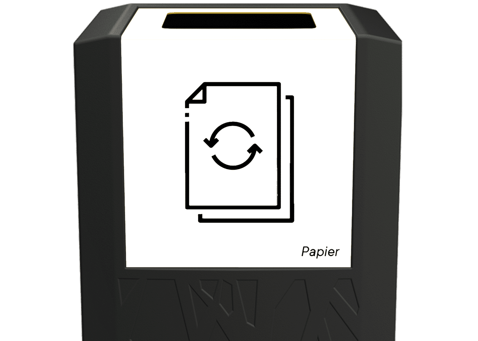 Poubelle de tri pour les entreprises, poubelle sakura de la gamme greenoffice, poubelle personnalisé en blanc avec pictogramme du papier