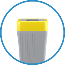 Poubelle de tri One de la gamme Greenoffice avec un couvercle personnalisable, ici en jaune pour le recyclage des déchet