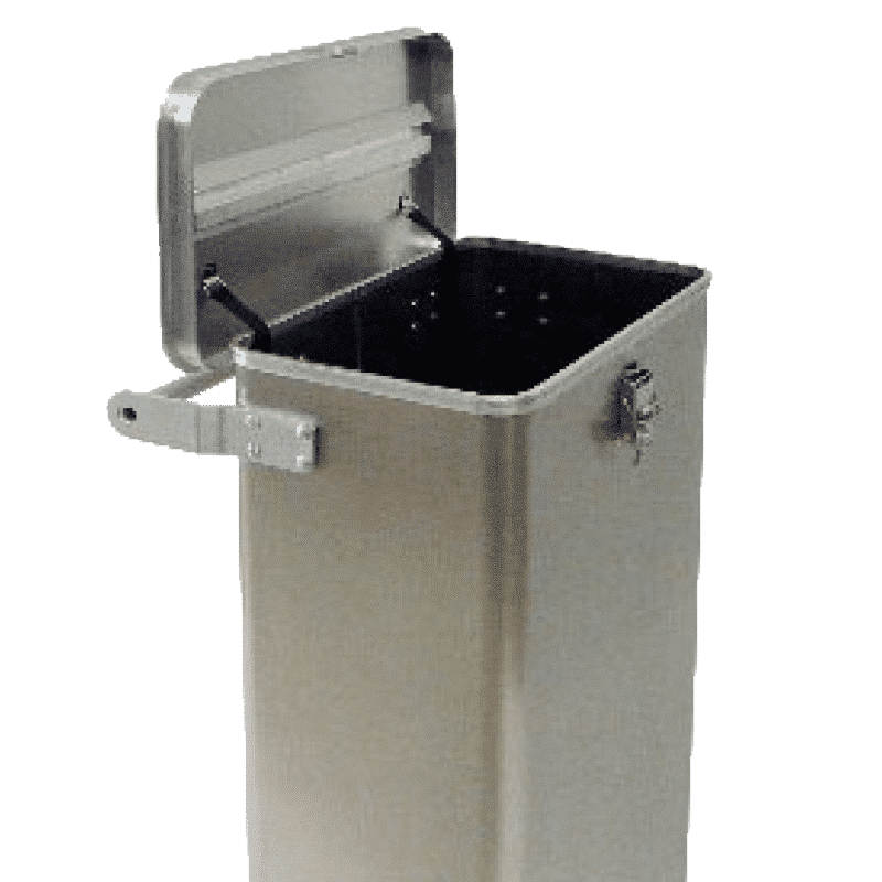 Borne de tri 120L sécurisée avec clef et fente pour la collecte et le recyclage des déchets papier