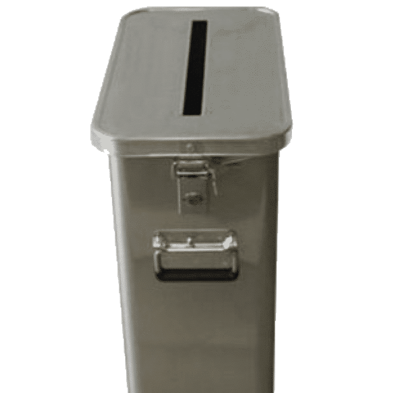 Borne de tri 90L sécurisée avec clef et fente pour la collecte et le recyclage des déchets papier