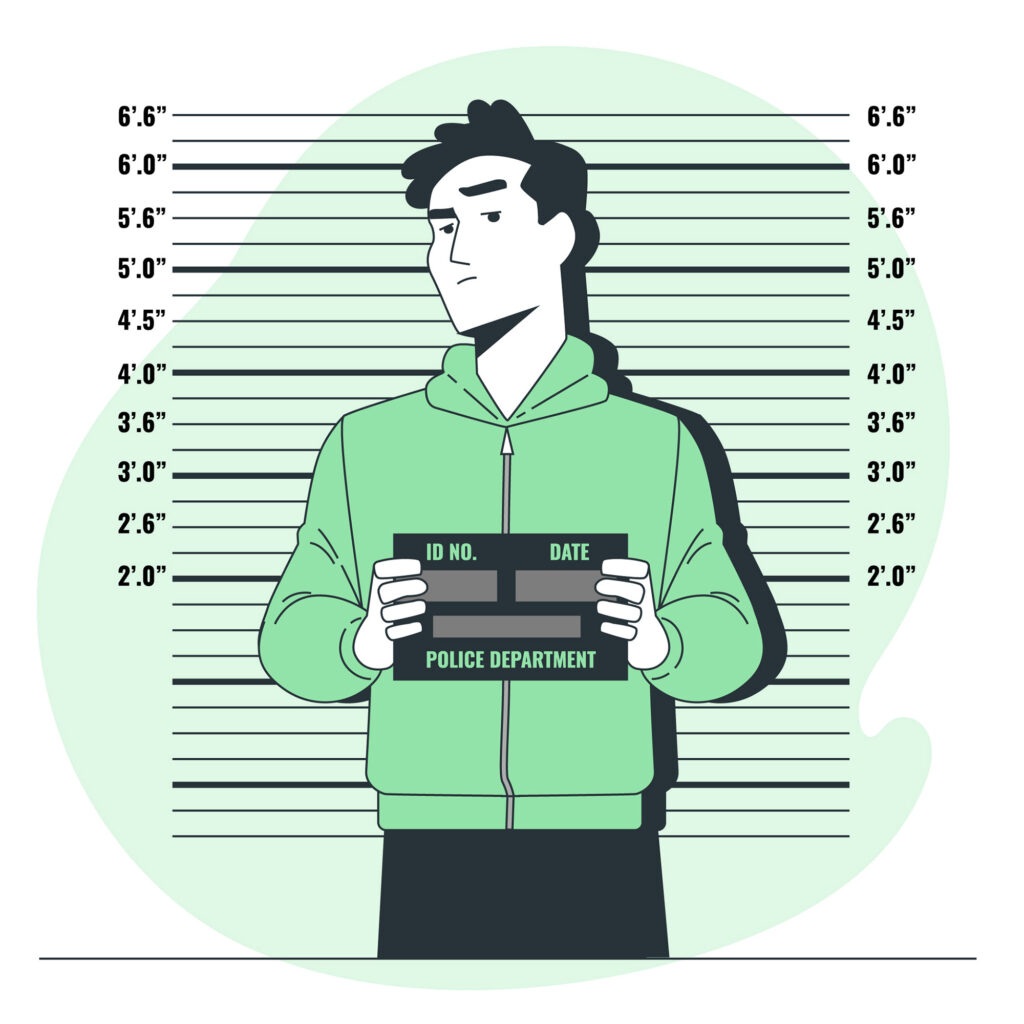 Homme tenant une pancarte de prison, il représente les sanctions pour le non-respect des obligations légales