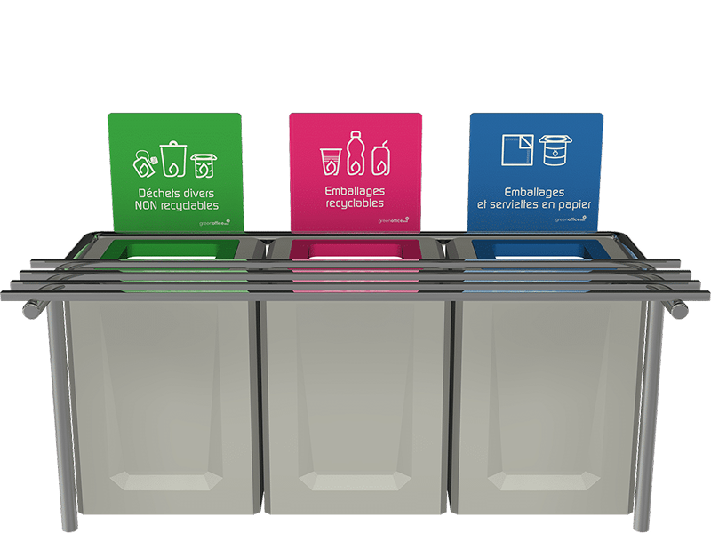 Table de tri trois flux pour les écoles pour le tri des déchets alimentaire