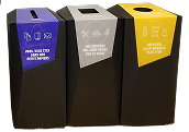 Poubelles de tri robustes pour établissements scolaires, 
